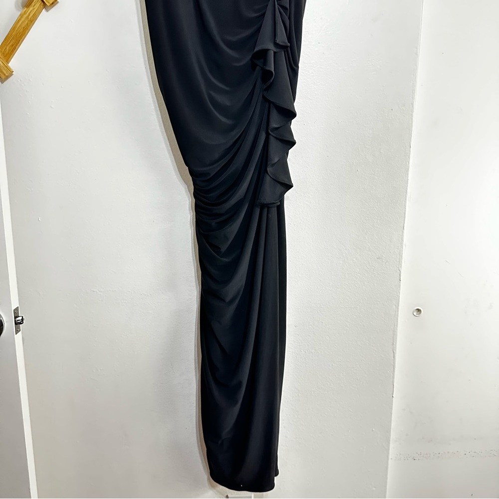 Betsy & Adam Black Ruched Maxi Dress - Picture 9 of 10